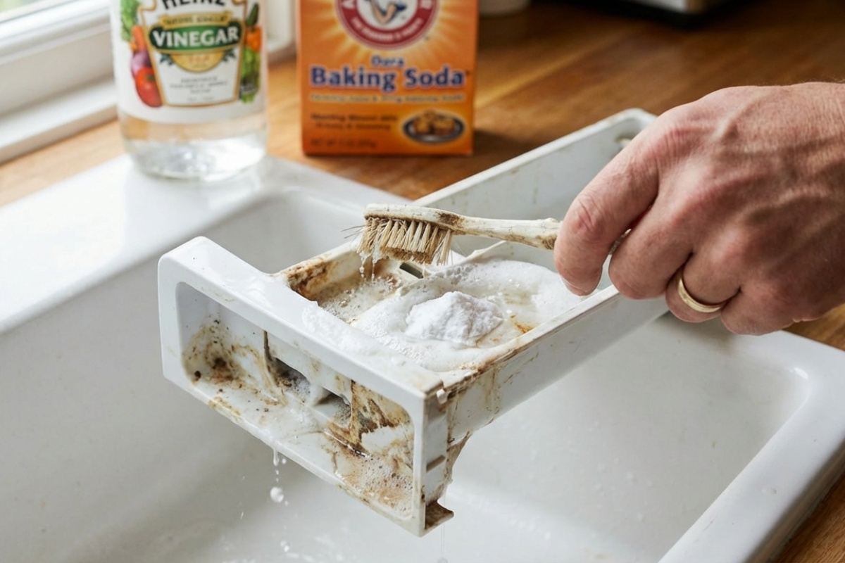 Skubiai patikrinkite miltelių dėklą skalbimo mašinoje: kodėl ten kaupiasi juodas pelėsis ir kaip jį pašalinti kartą ir visiems laikams (ne chloru!) 2 detalė