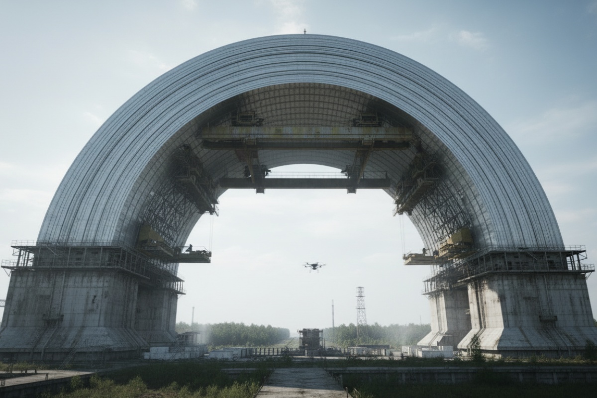 Dronas pramušė Černobylio 4-ojo reaktoriaus skydą. Dabar tai oficialiai problema: ji nebegali sulaikyti radiacijos detalės 1