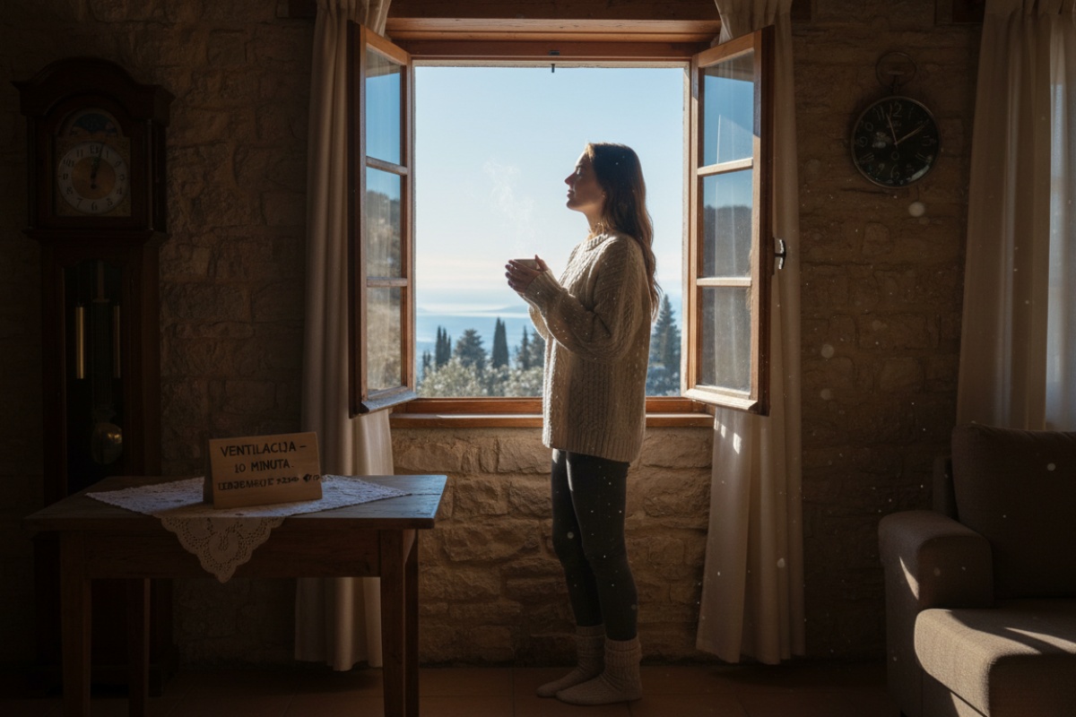 Minimalus gero namo vėdinimo žiemą laikas (ir laiko intervalas, kurio reikia vengti Kroatijoje) 1 detalė